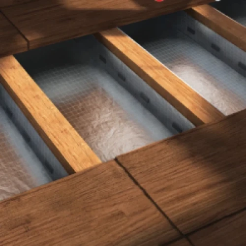 Envirograf Under floor fire barrier and acoustic barrier