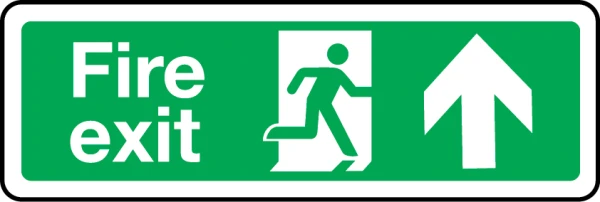 Fire Exit arrow up sign